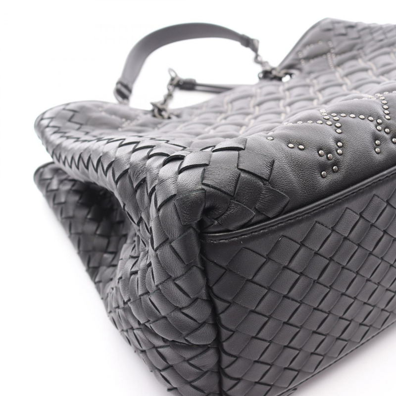 BOTTEGA VENETA Dahlia Nappa 微鉚釘中型手提單肩包（二手）-4