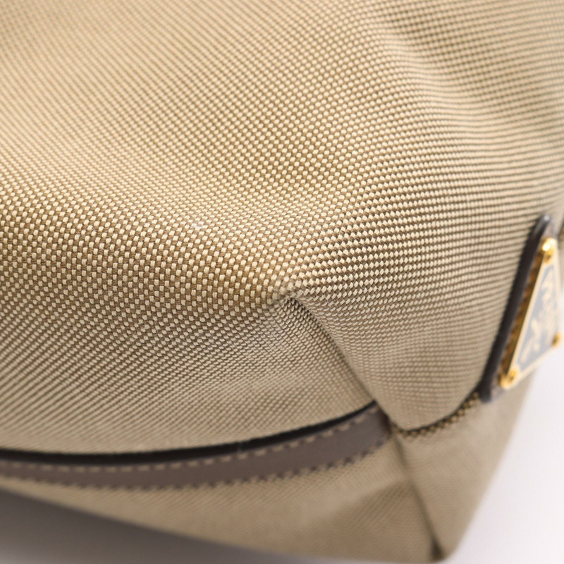 PRADA LOGO JACQUARD 2WAY Shuolder 斜背包，帆布皮革材質，棕色，二手-6