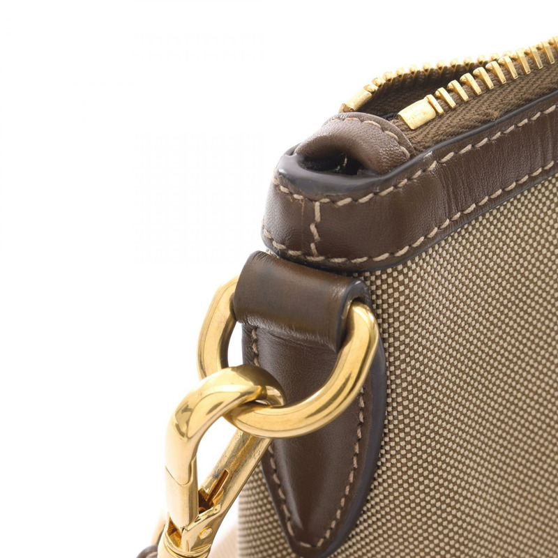 PRADA LOGO JACQUARD 2WAY Shuolder 斜背包，帆布皮革材質，棕色，二手-7