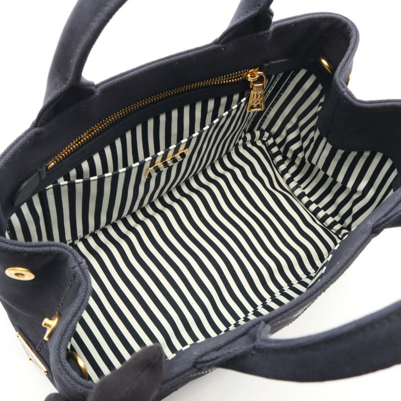 PRADA CANAPA 2WAY 肩斜背包手提包 1BG439 帆布海軍藍 二手 女款-2