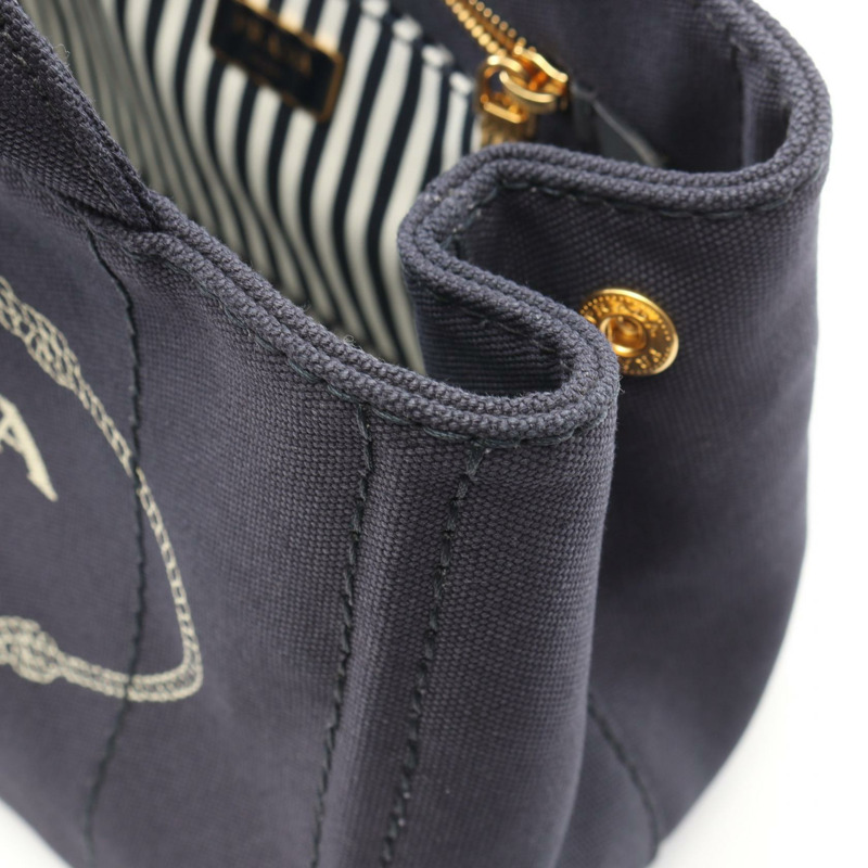 PRADA CANAPA 2WAY 肩斜背包手提包 1BG439 帆布海軍藍 二手 女款-5