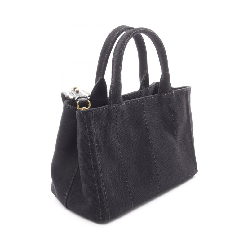 PRADA CANAPA 2WAY 肩斜背包手提包 1BG439 帆布黑 二手 女款-1