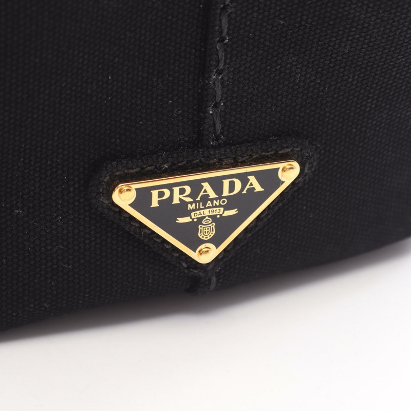 PRADA CANAPA 2WAY 肩斜背包手提包 1BG439 帆布黑 二手 女款-4