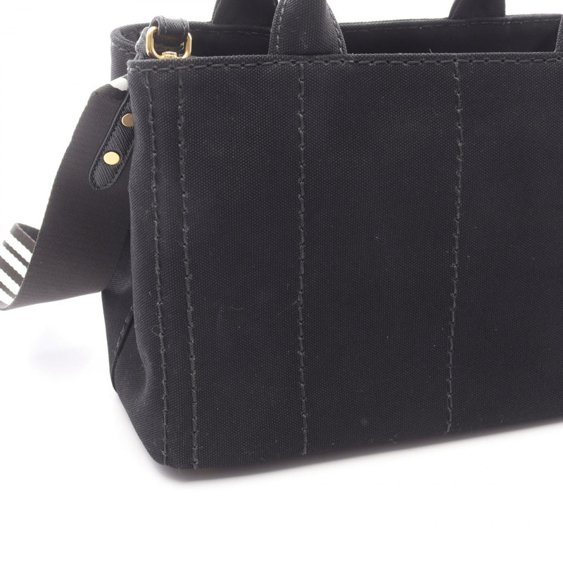 PRADA CANAPA 2WAY 肩斜背包手提包 1BG439 帆布黑 二手 女款-7