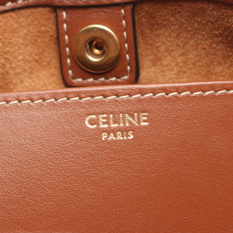 CELINE Cuir Triomphe 小號 Cabas 抽繩斜背包 111013 皮革-3