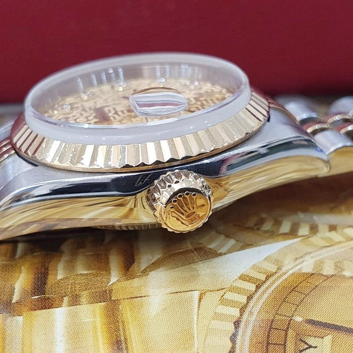 【大眾名錶】ROLEX 勞力士 69173 Datejust 半金女錶 紀念金十鑽面盤 新包台 大眾名錶G219-6