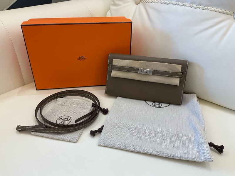 🥰愛馬仕Kelly to go大象灰銀扣W刻-0