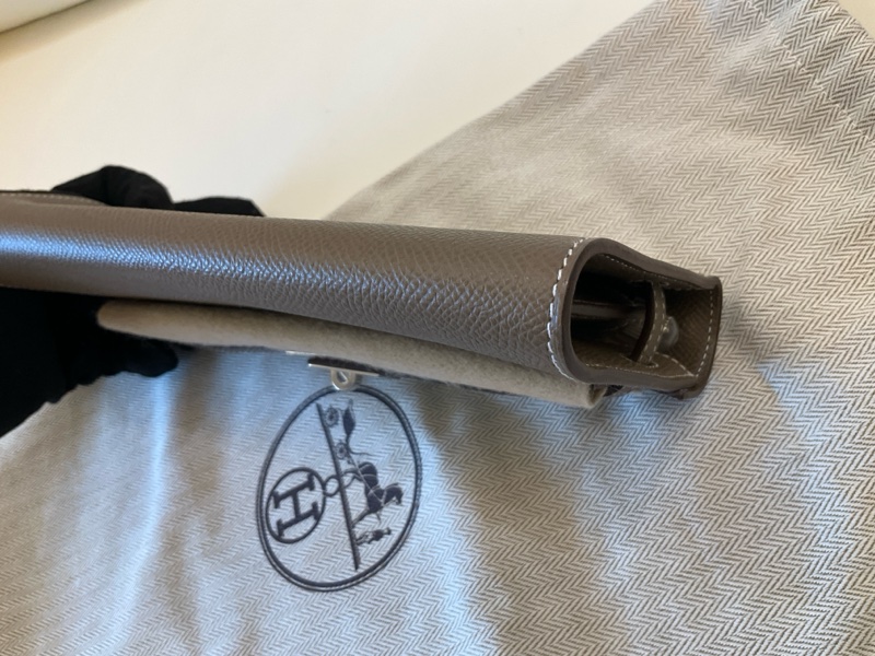 🥰愛馬仕Kelly to go大象灰銀扣W刻-11