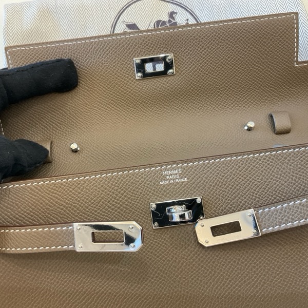 🥰愛馬仕Kelly to go大象灰銀扣W刻-19