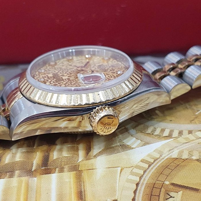 【大眾名錶】ROLEX 勞力士 69173 Datejust 半金女錶 金十鑽紀念面盤 台灣公司貨 大眾名錶B1164-8