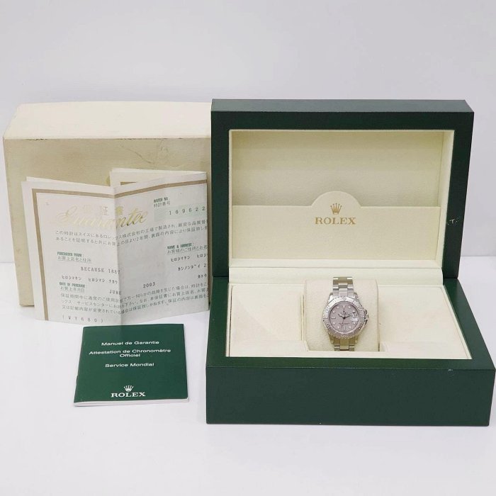 【大眾名錶】Rolex 勞力士169622 Yacht-Master 小遊艇 灰面紅針 鉑金噴砂面盤 大眾名錶B1032-9