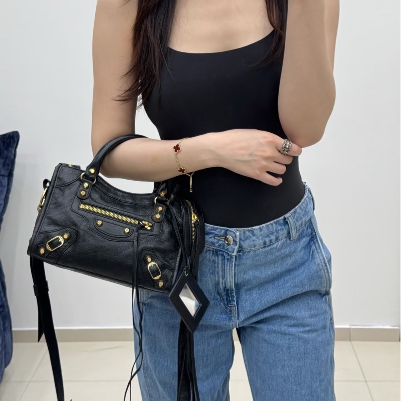 BALENCIAGA 巴黎世家 mini City 黑色 機車包 斜背包 肩背包 側背包 手提包-18