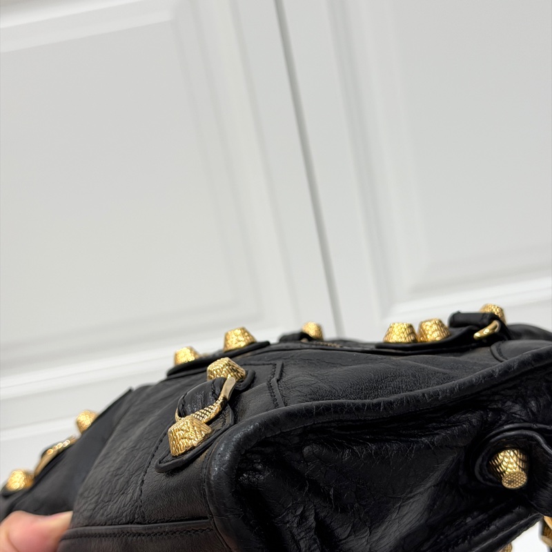 BALENCIAGA 巴黎世家 mini City 黑色 機車包 斜背包 肩背包 側背包 手提包-26