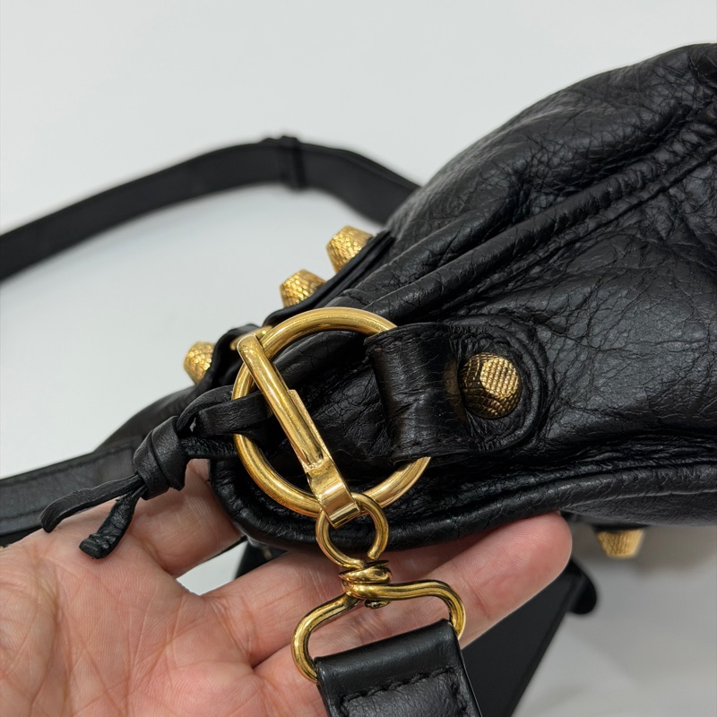 BALENCIAGA 巴黎世家 mini City 黑色 機車包 斜背包 肩背包 側背包 手提包-31