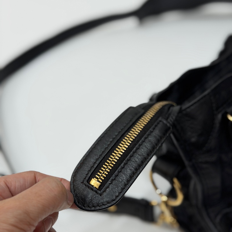 BALENCIAGA 巴黎世家 mini City 黑色 機車包 斜背包 肩背包 側背包 手提包-32