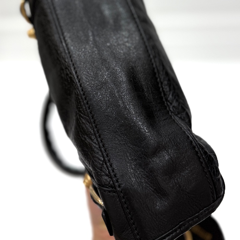 BALENCIAGA 巴黎世家 mini City 黑色 機車包 斜背包 肩背包 側背包 手提包-46