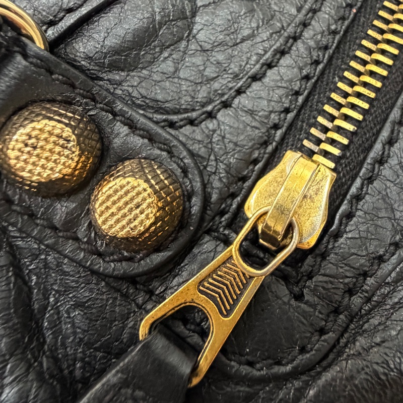 BALENCIAGA 巴黎世家 mini City 黑色 機車包 斜背包 肩背包 側背包 手提包-56