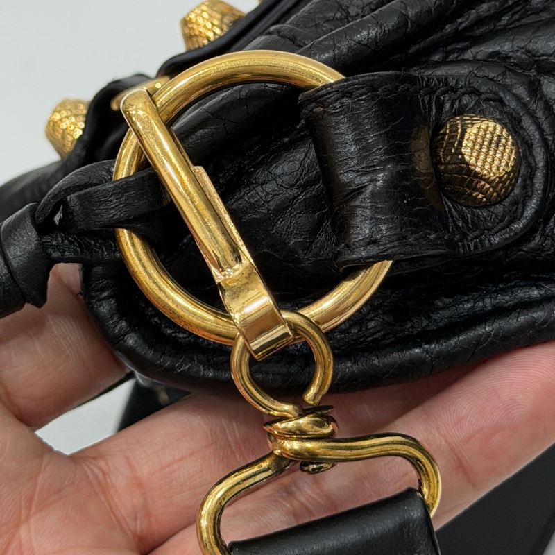 BALENCIAGA 巴黎世家 mini City 黑色 機車包 斜背包 肩背包 側背包 手提包-59