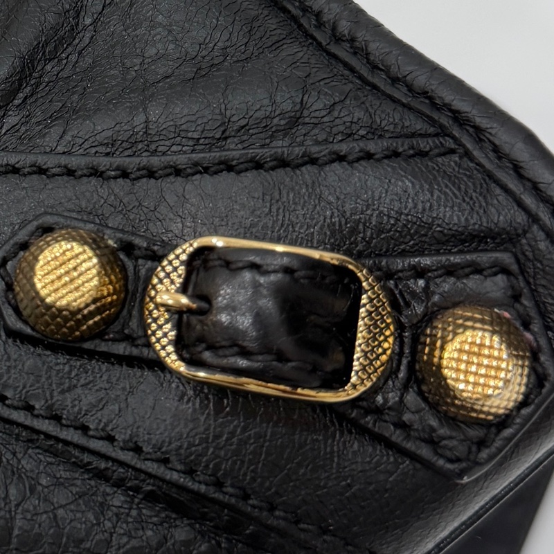 BALENCIAGA 巴黎世家 mini City 黑色 機車包 斜背包 肩背包 側背包 手提包-60