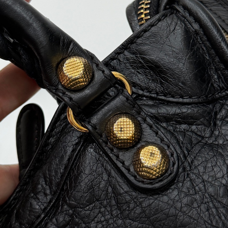 BALENCIAGA 巴黎世家 mini City 黑色 機車包 斜背包 肩背包 側背包 手提包-61