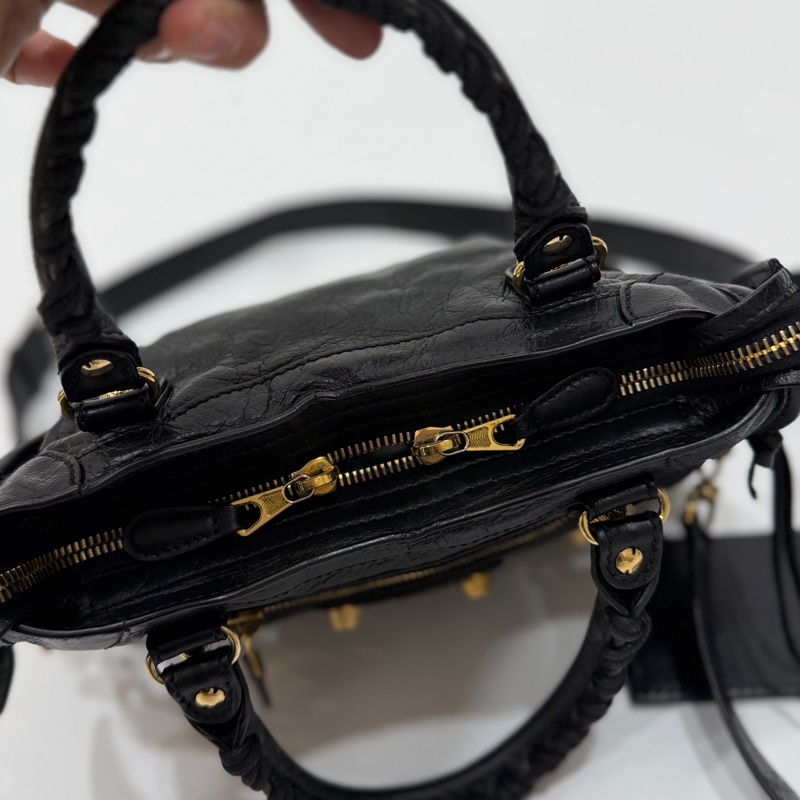 BALENCIAGA 巴黎世家 mini City 黑色 機車包 斜背包 肩背包 側背包 手提包-62