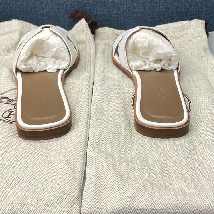 閒置 未使用 愛馬仕Hermes拖鞋，36碼，附件盒子塵袋，-3