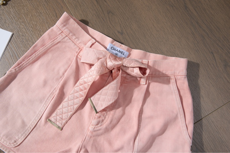❤️Chanel🌸 櫻花粉紅色牛仔短褲-1