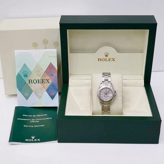 【大眾名錶】Rolex勞力士169622 Yacht-Master 鉑金小遊艇 紅色指針 鉑金噴砂面 大眾名錶B1012-9