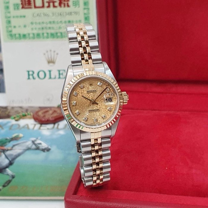 【大眾名錶】ROLEX 勞力士 69173 Datejust 半金女錶 紀念金十鑽面盤 台灣AD 大眾名錶B1206-1