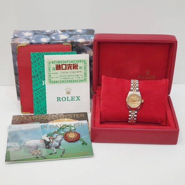 【大眾名錶】ROLEX 勞力士 69173 Datejust 半金女錶 紀念金十鑽面盤 台灣AD 大眾名錶B1206-9