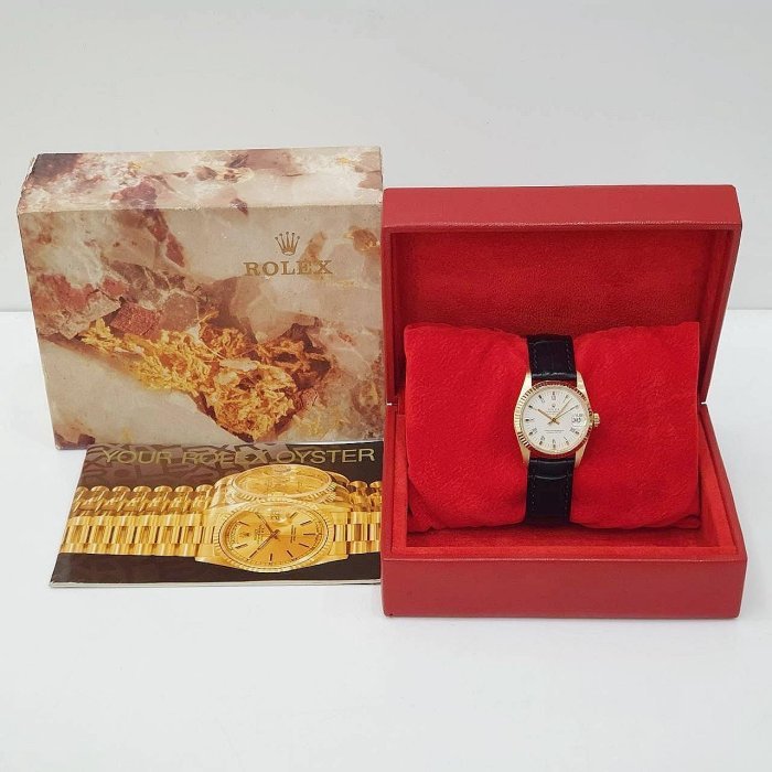 【大眾名錶】Rolex 勞力士 6827 Datejust 中型蠔式 白羅馬面 原廠18K金錶頭 大眾名錶B982-7