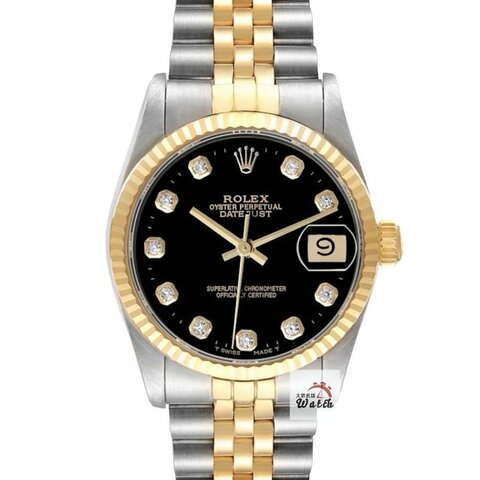 【大眾名錶】Rolex 勞力士 68273 Datejust 原廠黑十鑽面盤 原面未翻寫 中型蠔式 大眾名錶B1137