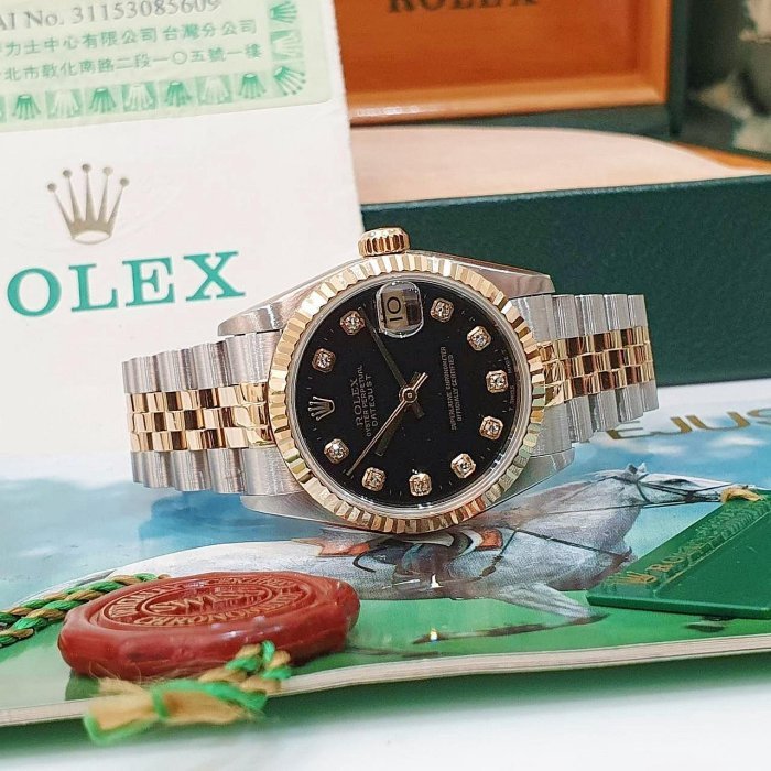 【大眾名錶】Rolex 勞力士 68273 Datejust 原廠黑十鑽面盤 原面未翻寫 中型蠔式 大眾名錶B1137-3