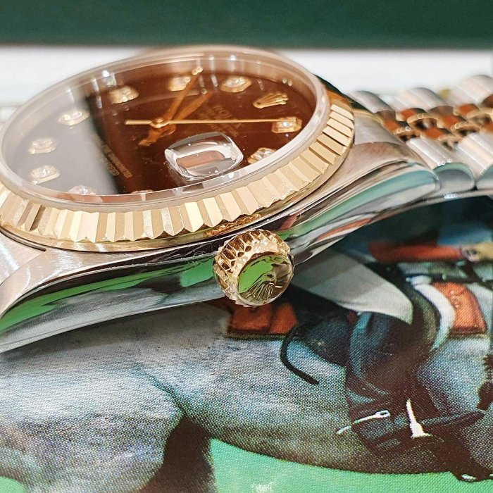 【大眾名錶】Rolex 勞力士 68273 Datejust 原廠黑十鑽面盤 原面未翻寫 中型蠔式 大眾名錶B1137-5