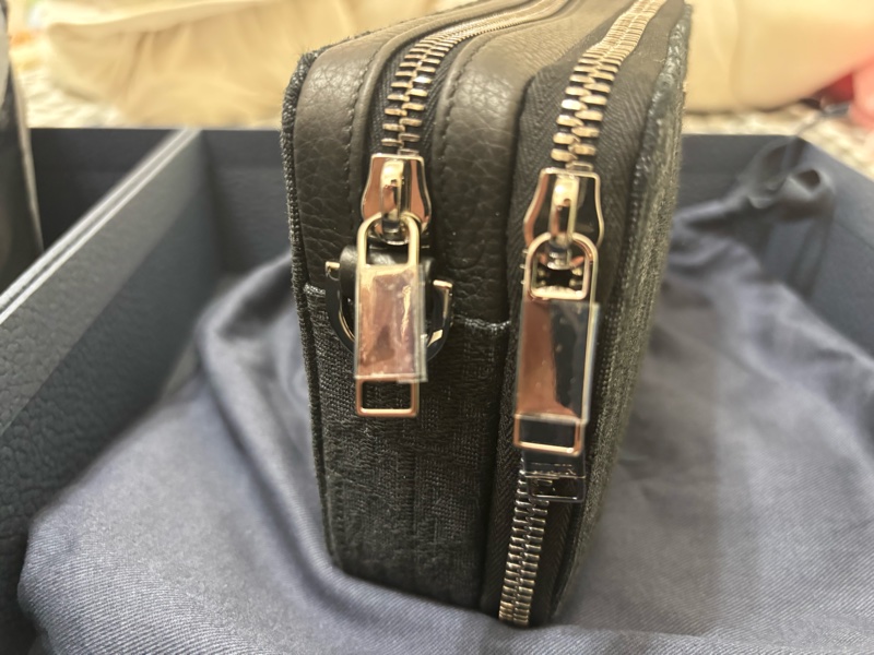 zipped pouch with strap black dior oblique jacquard-10