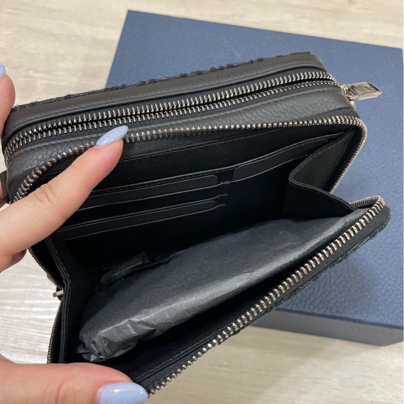 zipped pouch with strap black dior oblique jacquard-2