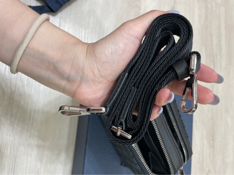 zipped pouch with strap black dior oblique jacquard-4