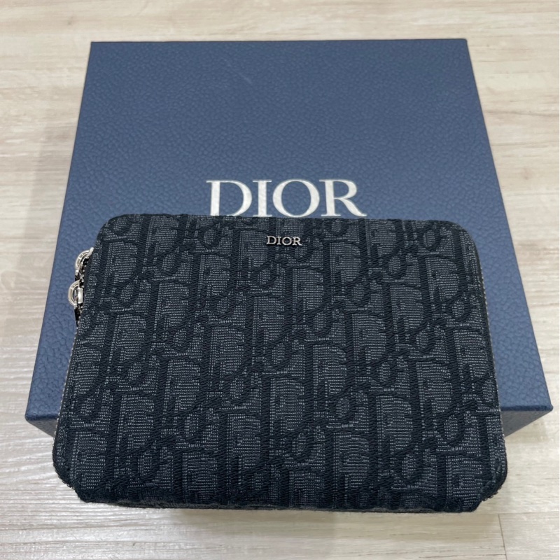 zipped pouch with strap black dior oblique jacquard-6
