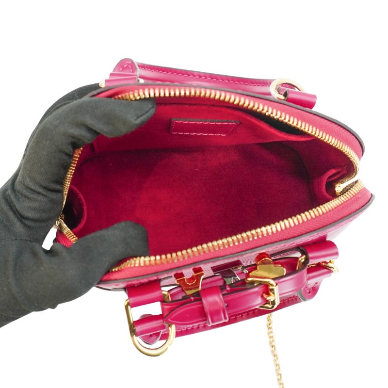 Louis Vuitton 展示品 Alma Mini EPI皮革手提斜背兩用包(M14961-桃紅)-4