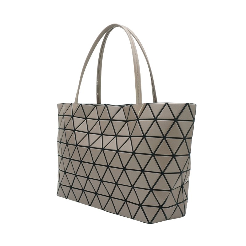 Issey Miyake 霧面幾何大型手提肩背包(深咖)-1