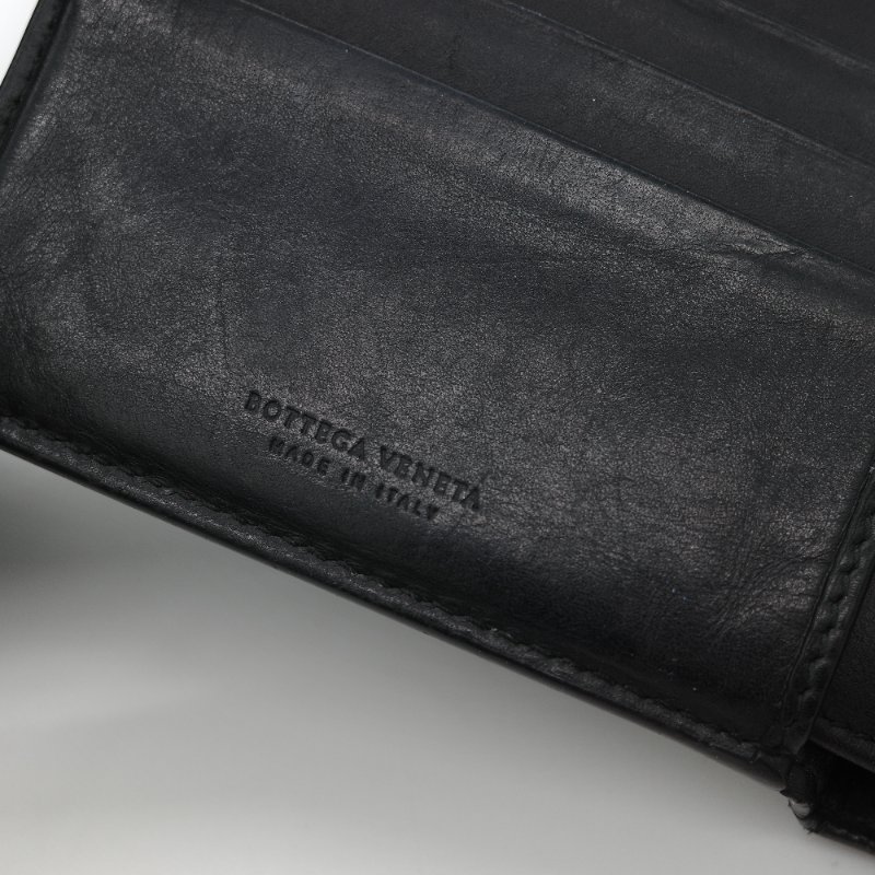 Bottega Veneta 寶緹嘉 Intrecciato 15 經典 黑色寬編織 頂級小牛皮 八卡位雙折短夾-7