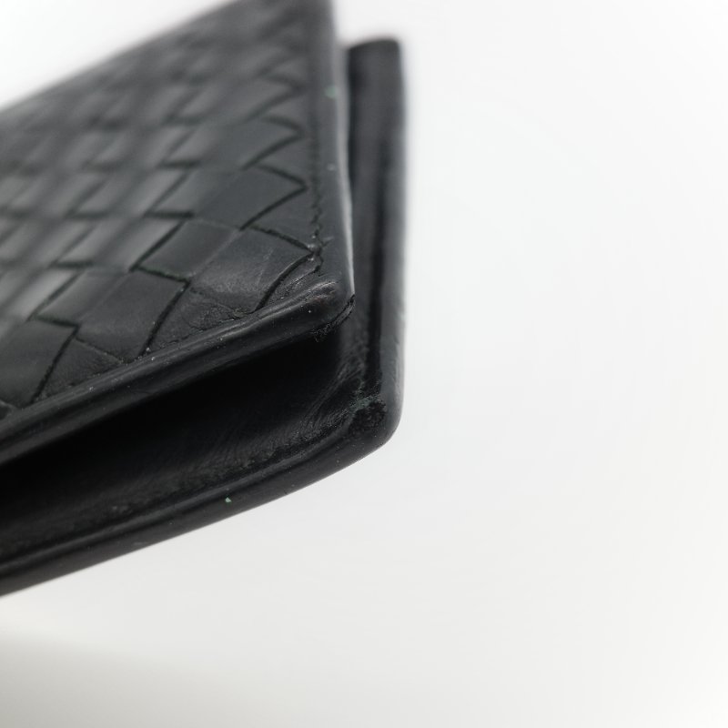 Bottega Veneta 寶緹嘉 Intrecciato 15 經典 黑色寬編織 頂級小牛皮 八卡位雙折短夾-13