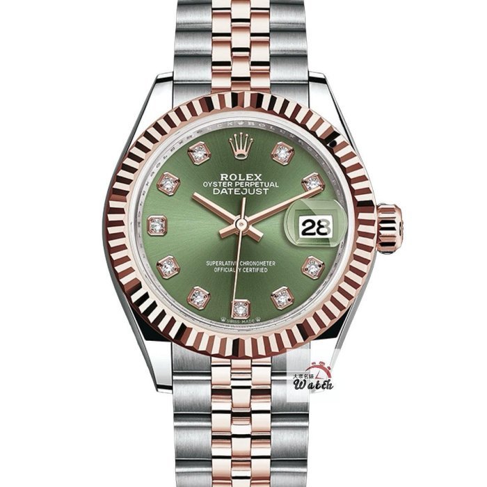 【大眾名錶】Rolex 勞力士 279171 LADY-DATEJUST 新款半金女錶 綠色面盤 大眾名錶G214-0