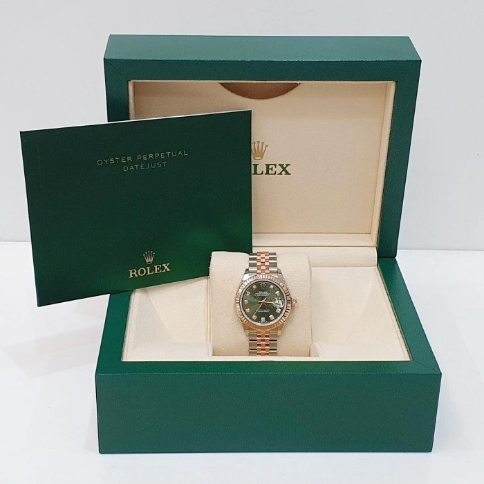 【大眾名錶】Rolex 勞力士 279171 LADY-DATEJUST 新款半金女錶 綠色面盤 大眾名錶G214-9