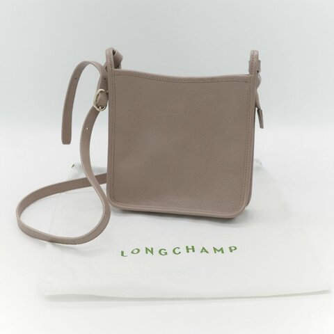 Longchamp 瓏驤 Le Foulonné 斑鳩灰色 經典粒面小牛皮 小型直式手提斜背兩用包
