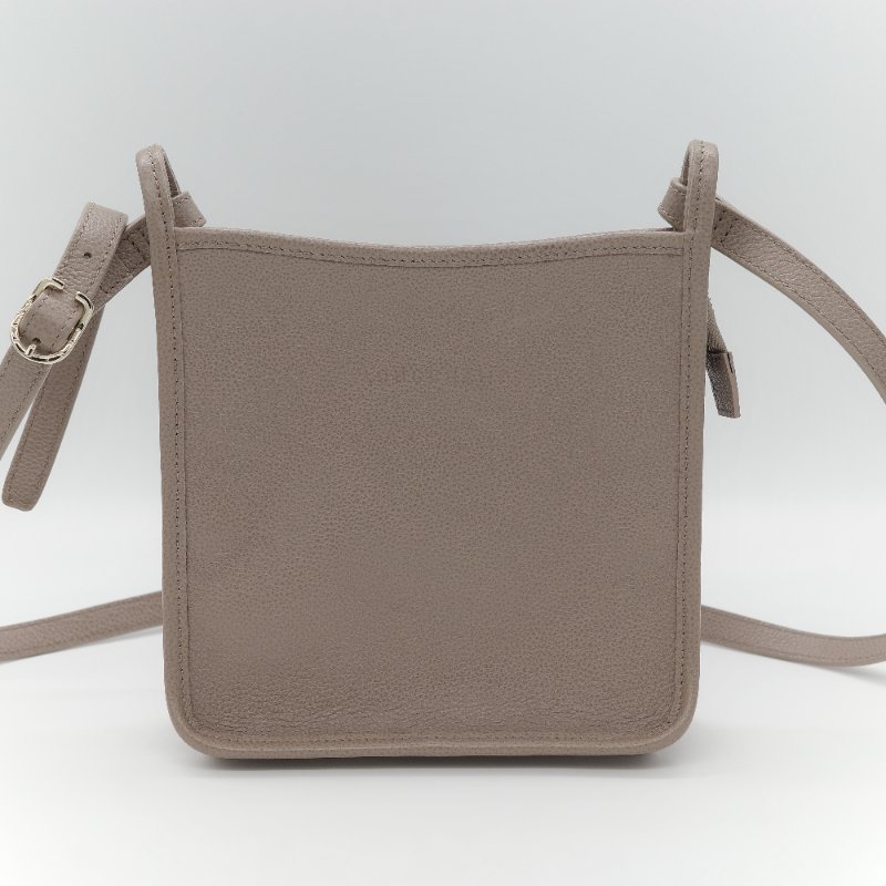 Longchamp 瓏驤 Le Foulonné 斑鳩灰色 經典粒面小牛皮 小型直式手提斜背兩用包-1