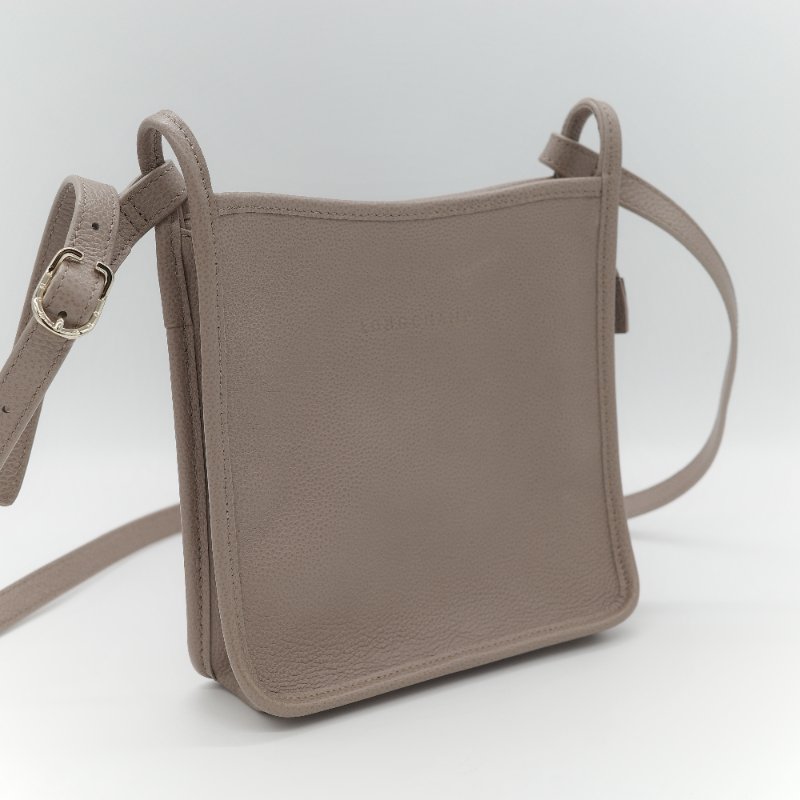 Longchamp 瓏驤 Le Foulonné 斑鳩灰色 經典粒面小牛皮 小型直式手提斜背兩用包-2