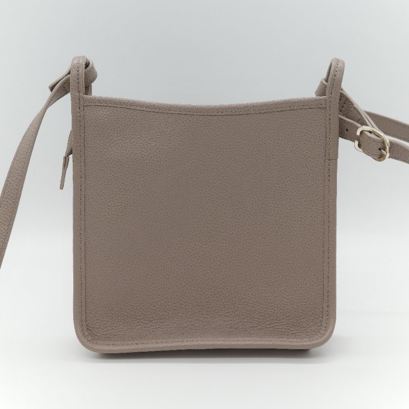 Longchamp 瓏驤 Le Foulonné 斑鳩灰色 經典粒面小牛皮 小型直式手提斜背兩用包-4