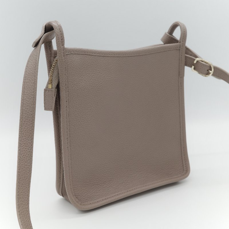 Longchamp 瓏驤 Le Foulonné 斑鳩灰色 經典粒面小牛皮 小型直式手提斜背兩用包-5