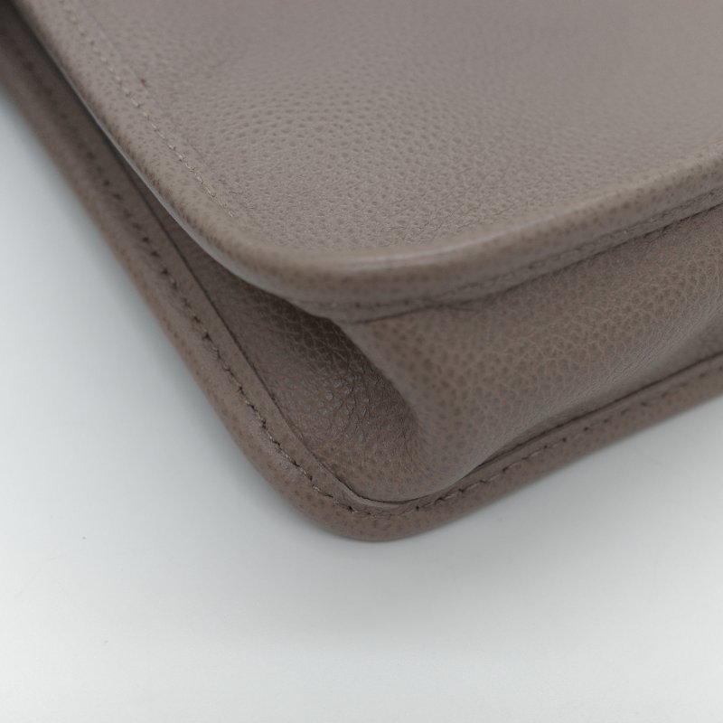 Longchamp 瓏驤 Le Foulonné 斑鳩灰色 經典粒面小牛皮 小型直式手提斜背兩用包-8